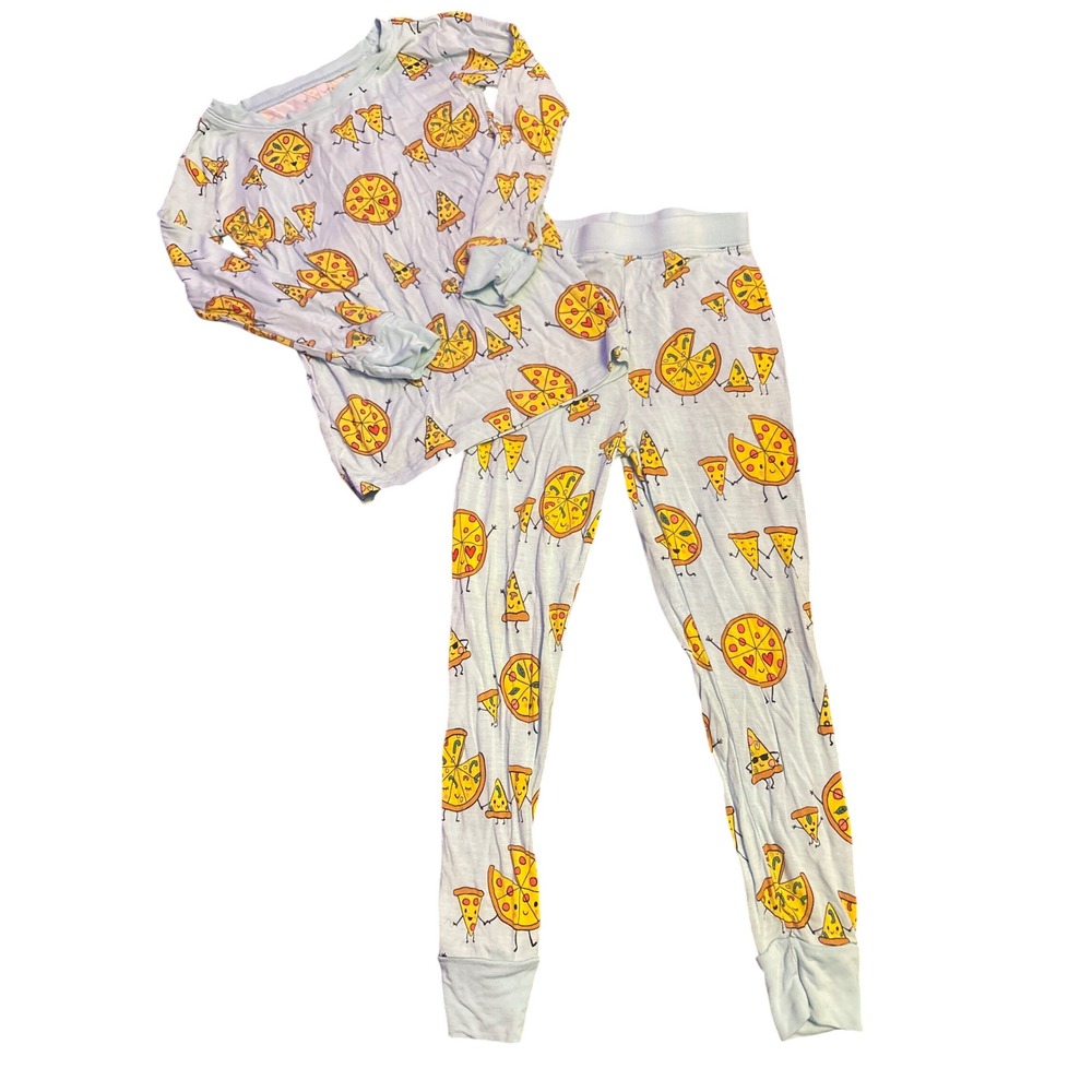 Little Sleepies Pizza Pals Bamboo Two Piece Pajama Set Size 3T